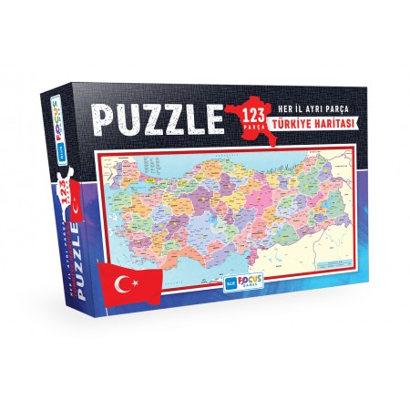 Blue Focus Türkiye Haritası Puzzle 123 Parça